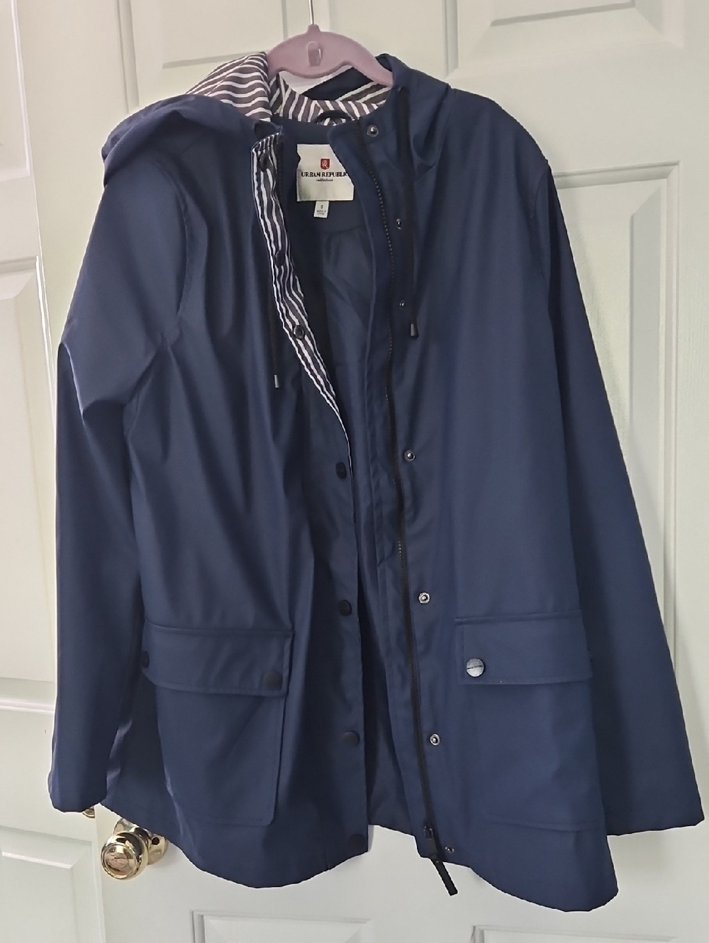 Urban Republic Navy Hooded Rain Jacket